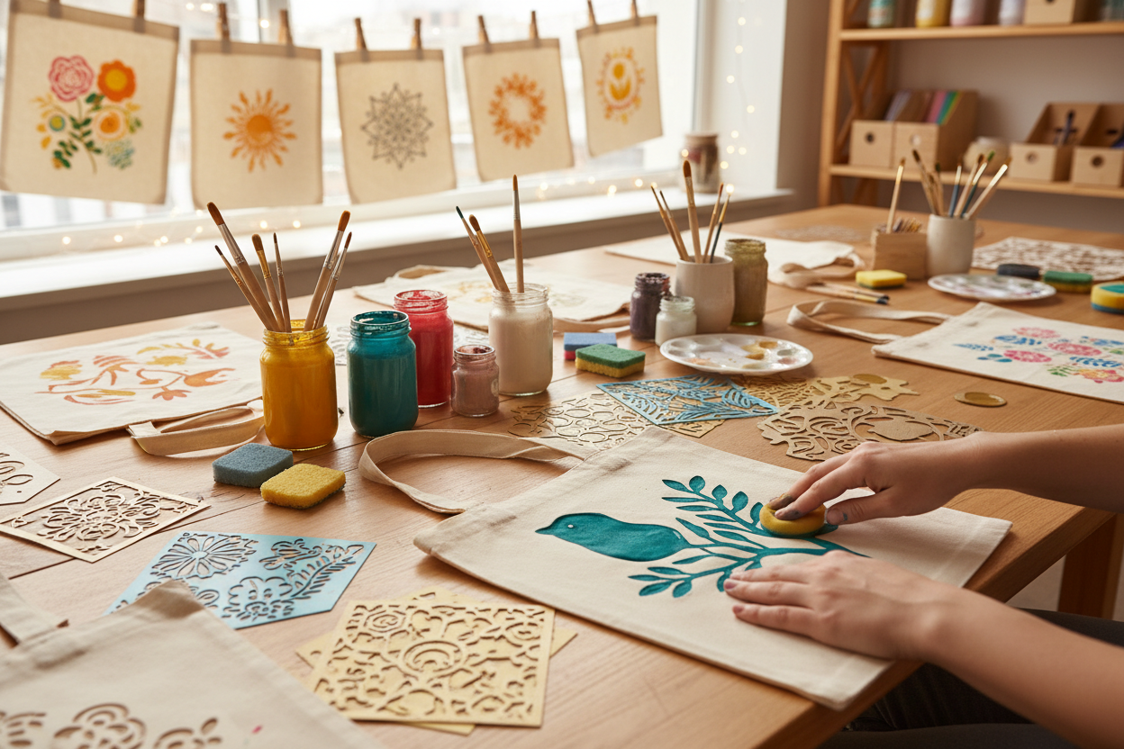 Whimsical Stencil & Layering